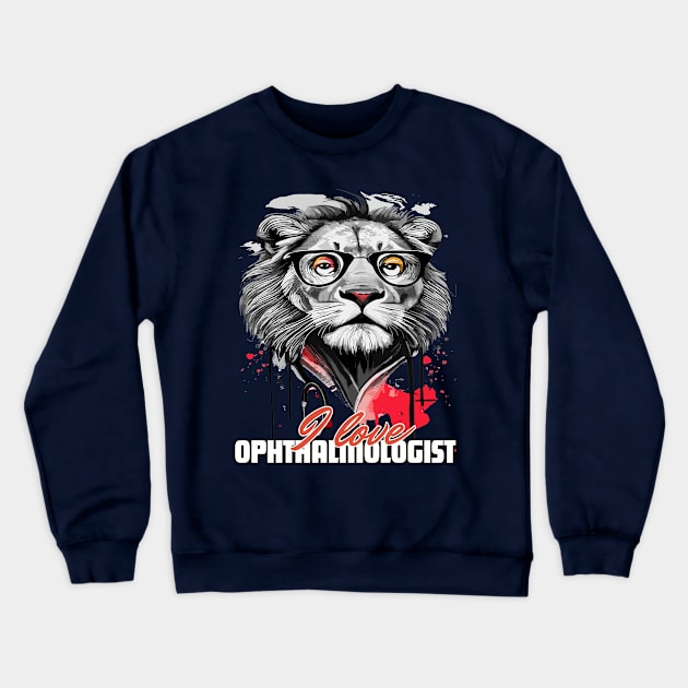 I love Ophthalmologist lion brafdesign Crewneck Sweatshirt by Brafdesign